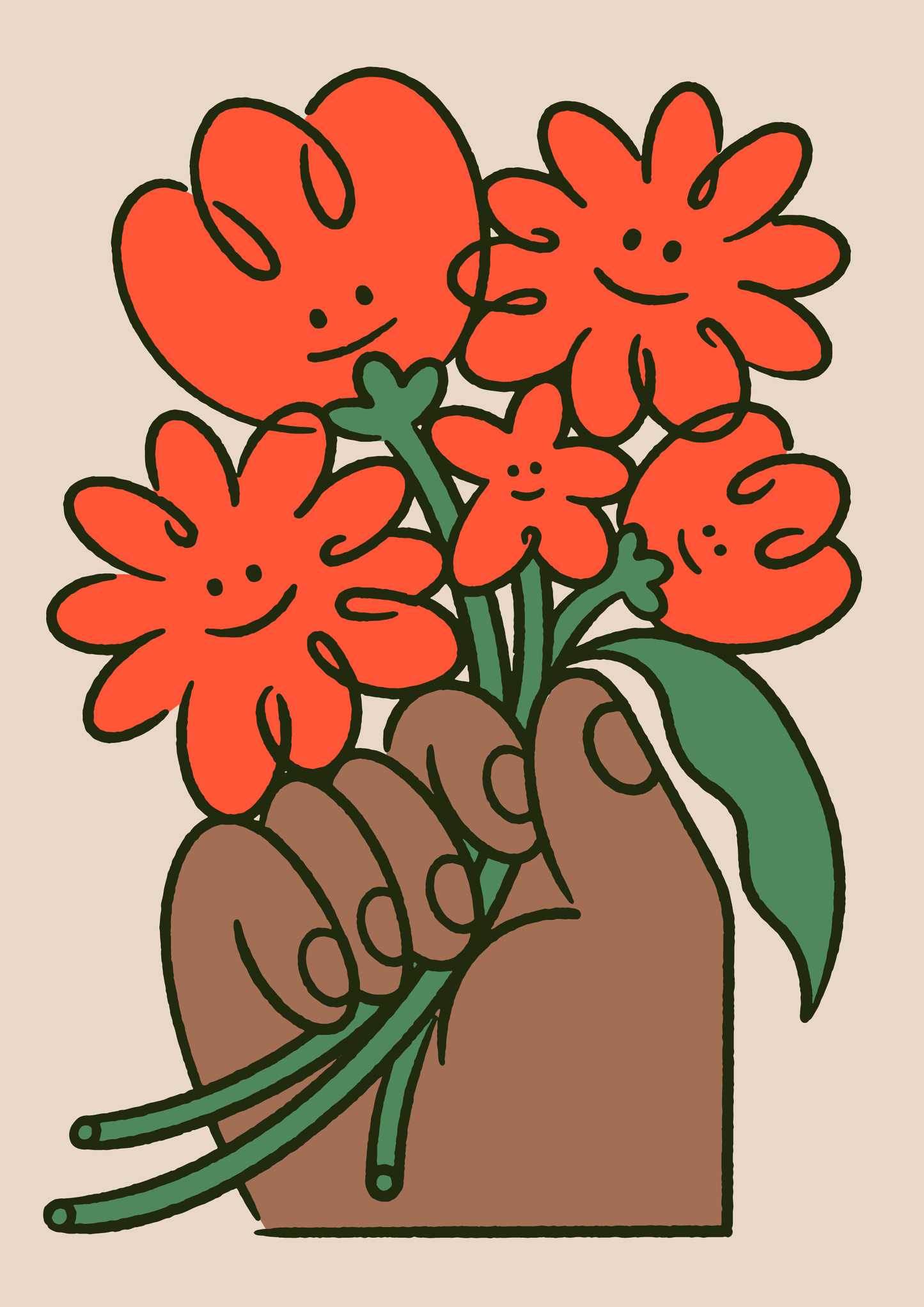 04. Happy Flowers (A2 Print)
